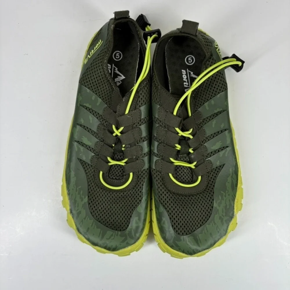 NORTIV 8 Big Kids Youth Size 5 Army Green Barefoot‎ Quick-Dry Water Aqua Shoes